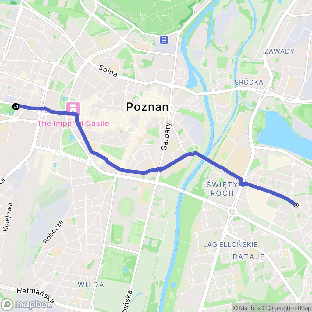 Poznań: mapa trasy - Poland