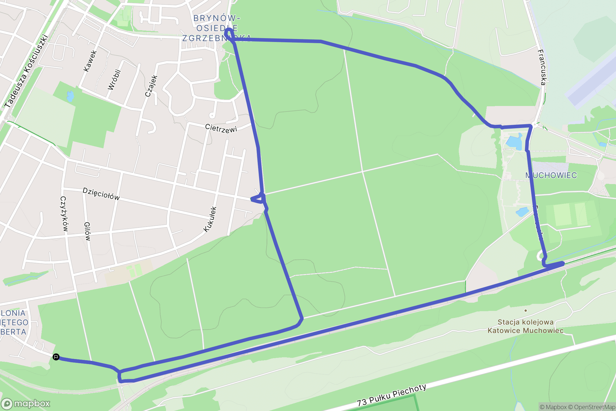 Katowice: mapa trasy - Poland