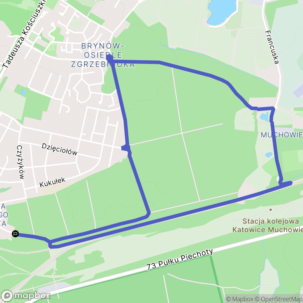 Katowice: mapa trasy - Poland