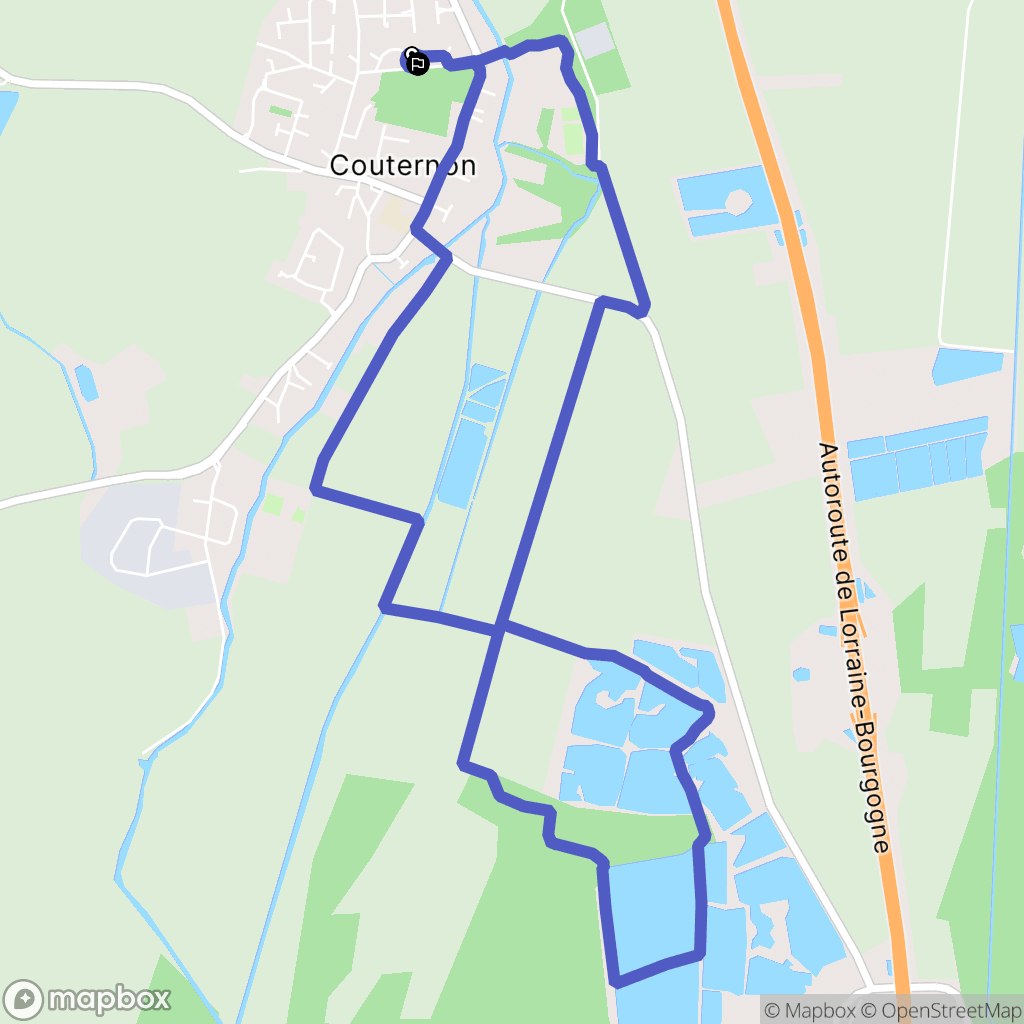 Couternon : carte du parcours de randonnée - France