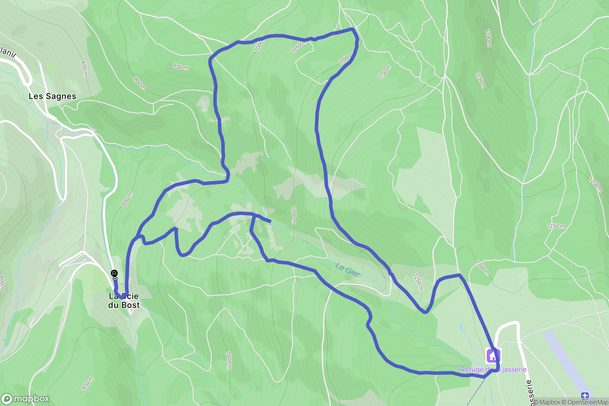 La Valla-en-Gier : carte du parcours de randonnée - France