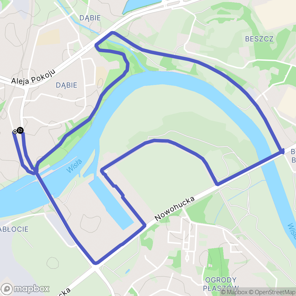 Kraków: mapa trasy - Poland