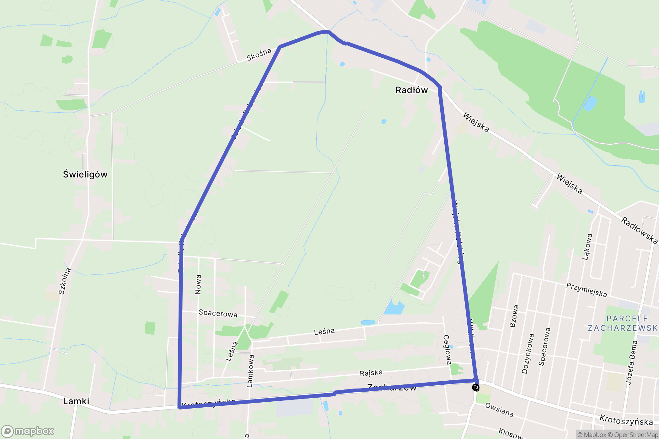 Ostrów Wielkopolski: mapa trasy - Poland