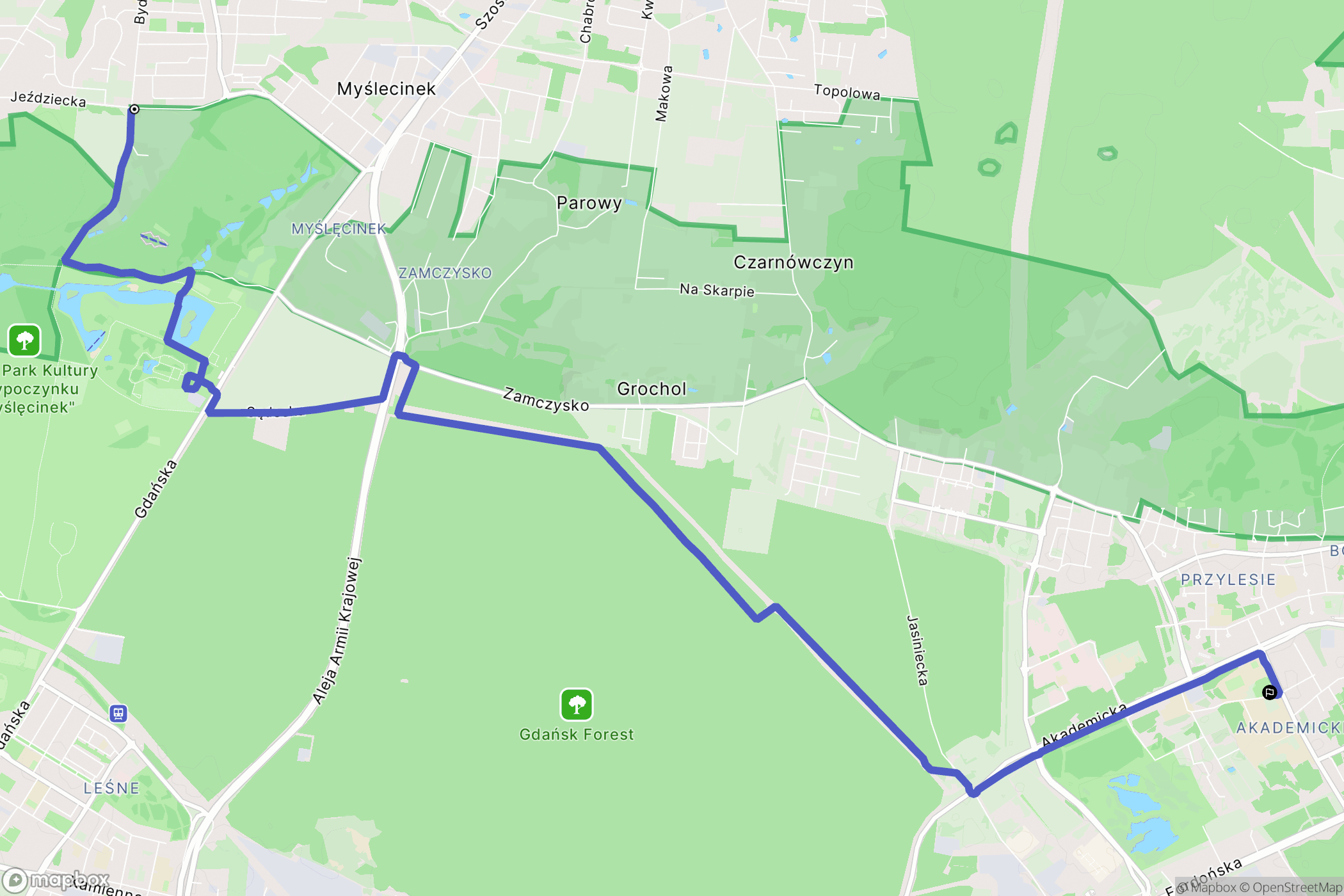 Bydgoszcz: mapa trasy - Poland