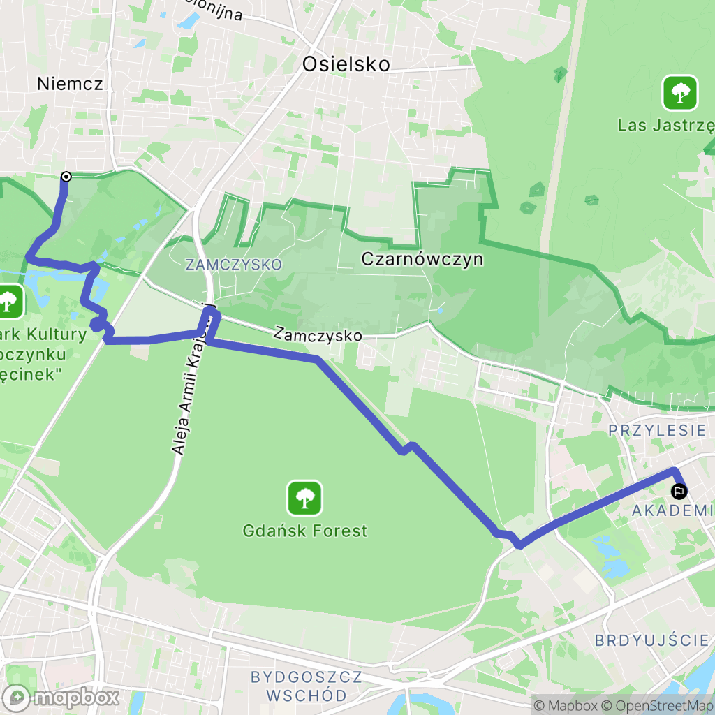 Bydgoszcz: mapa trasy - Poland