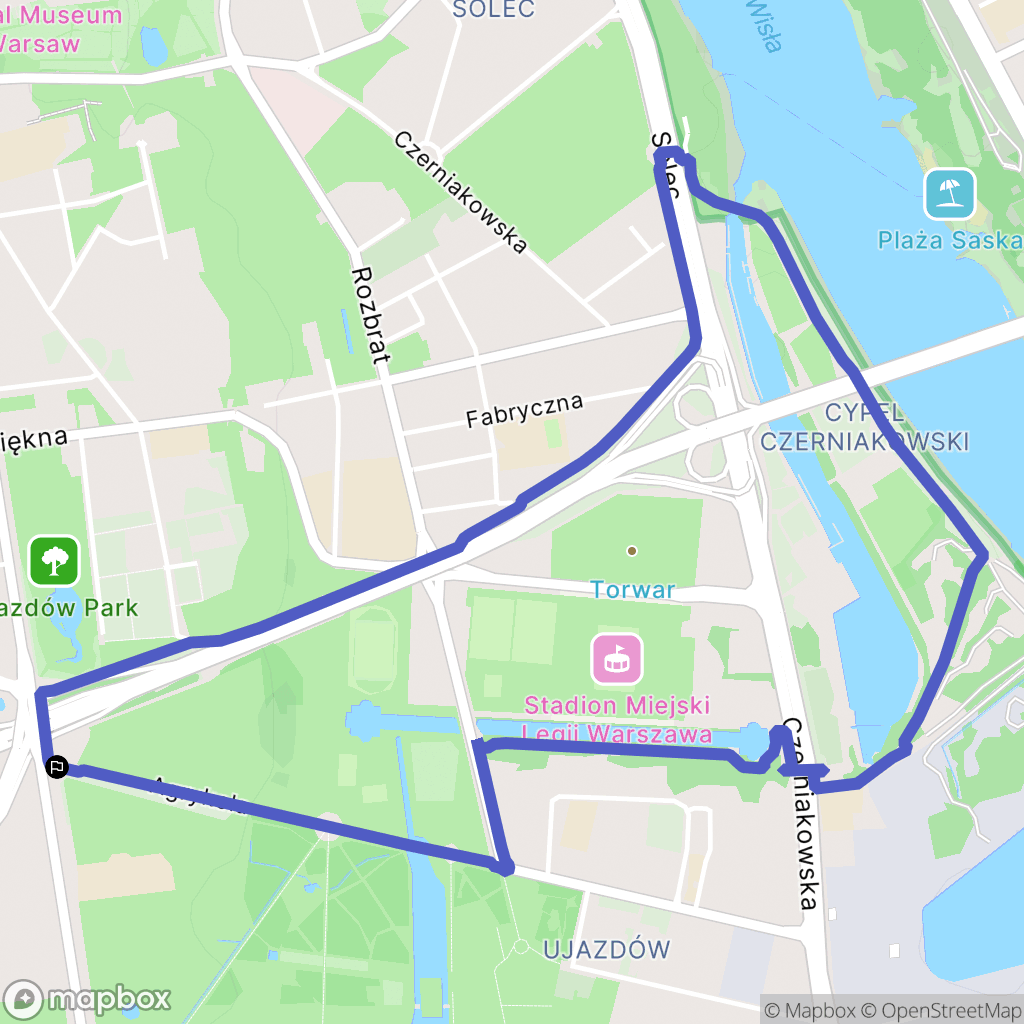 Warszawa: mapa trasy - Poland