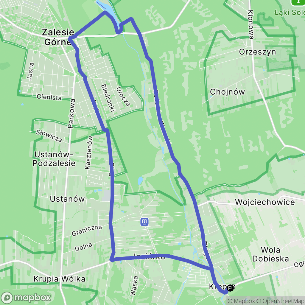 Krępa: mapa trasy - Poland