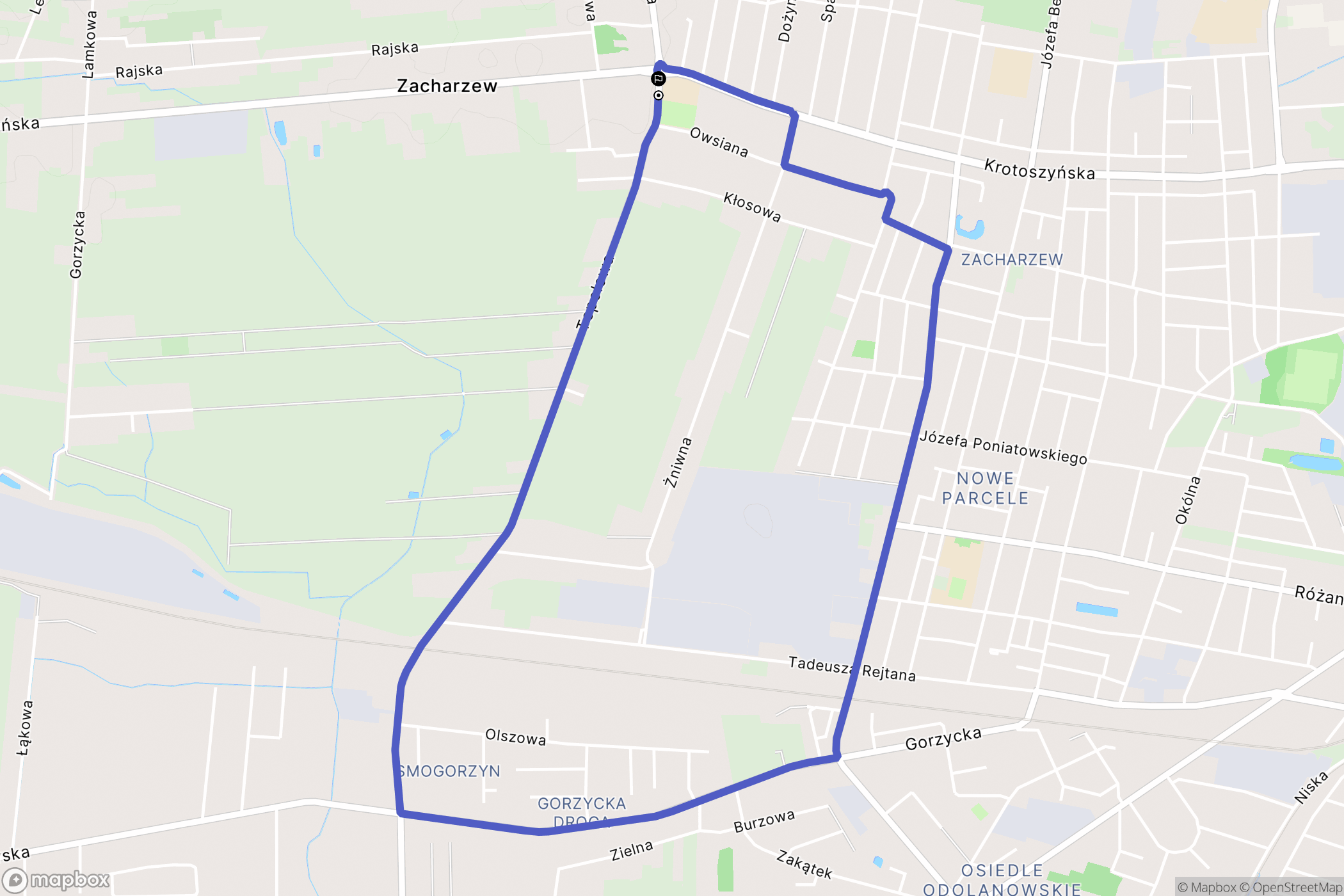 Ostrów Wielkopolski: mapa trasy - Poland