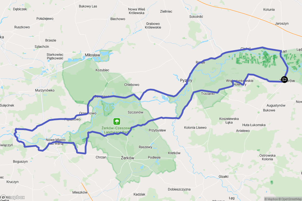 Zagórów: mapa trasy - Poland