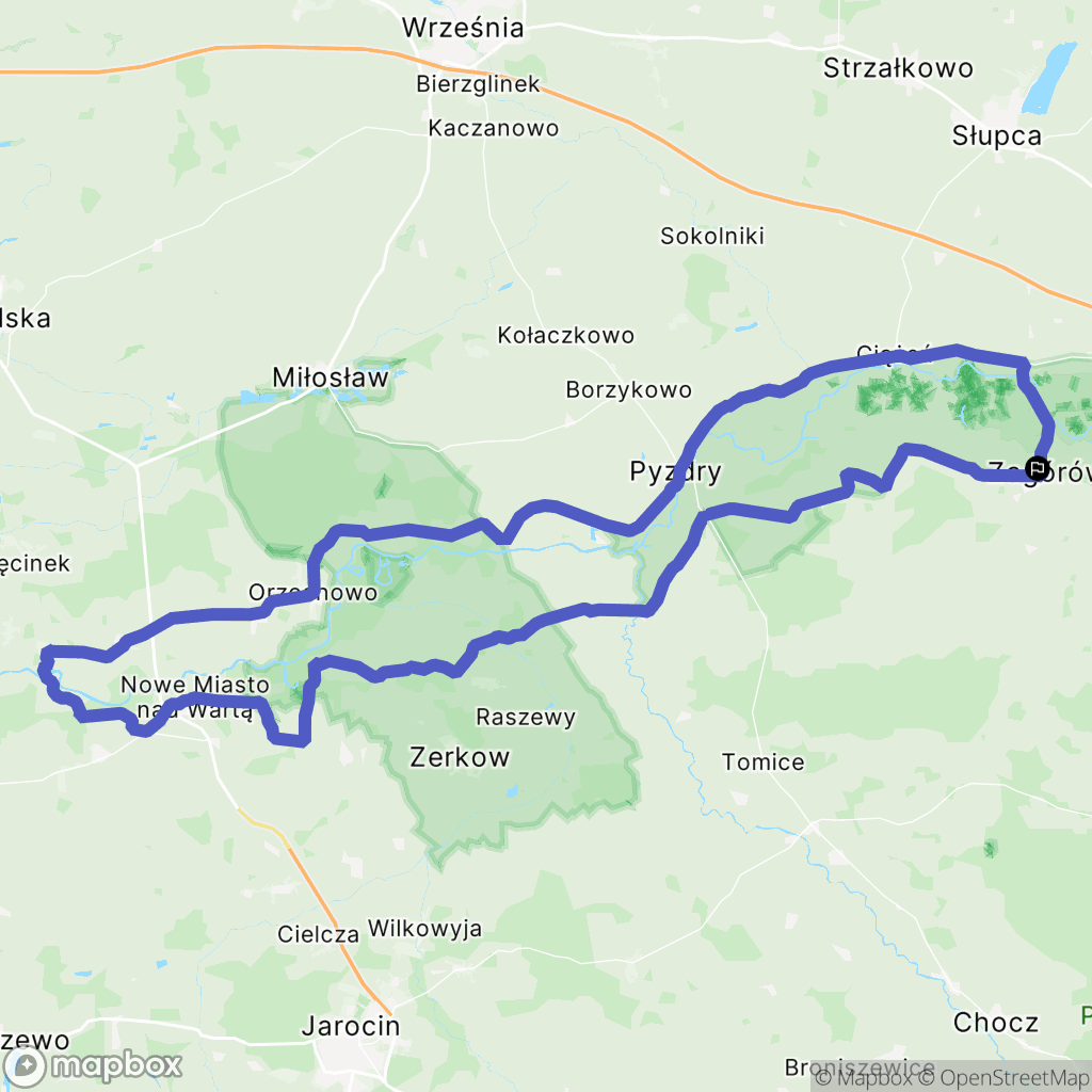 Zagórów: mapa trasy - Poland