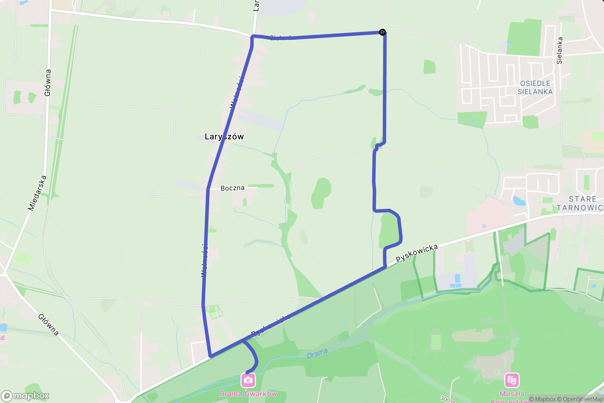 Tarnowskie Góry: mapa trasy - Poland