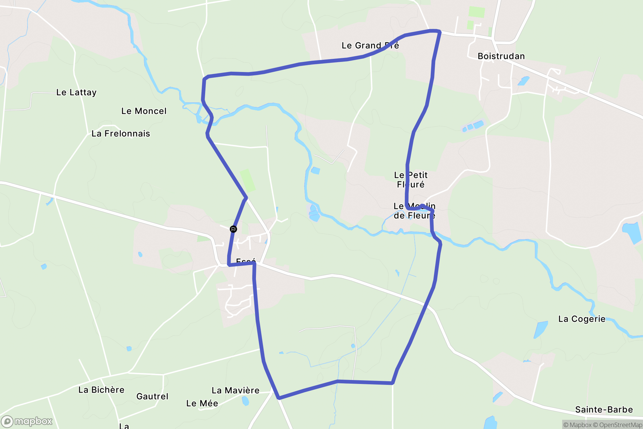 Esse : carte du parcours de randonnée - France