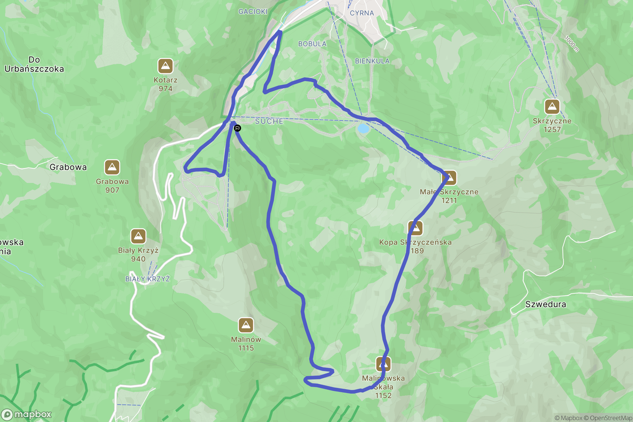 Szczyrk: mapa trasy - Poland