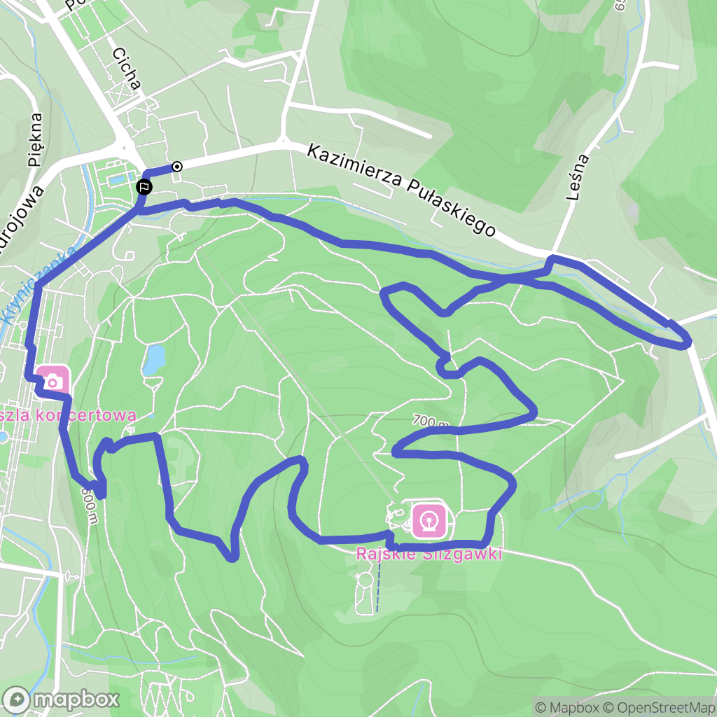 Krynica-Zdrój: mapa trasy - Poland