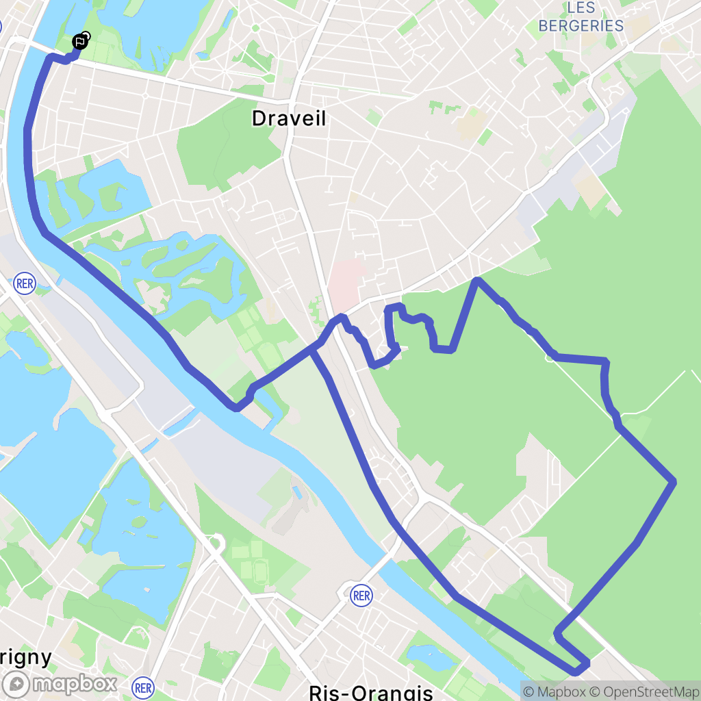 Draveil : carte du parcours de randonnée - France