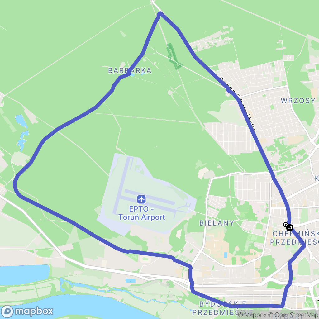 Toruń: mapa trasy - Poland