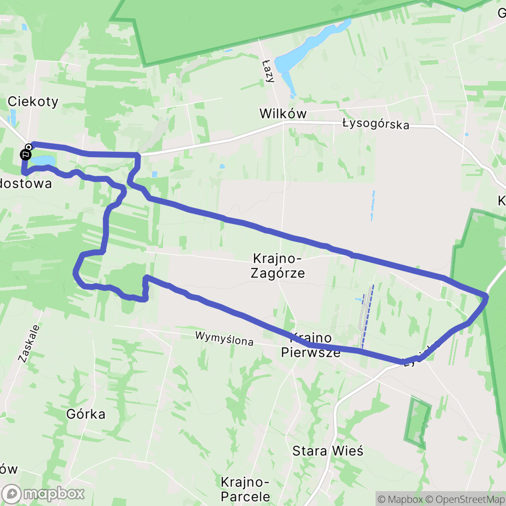 Ciekoty: mapa trasy - Poland