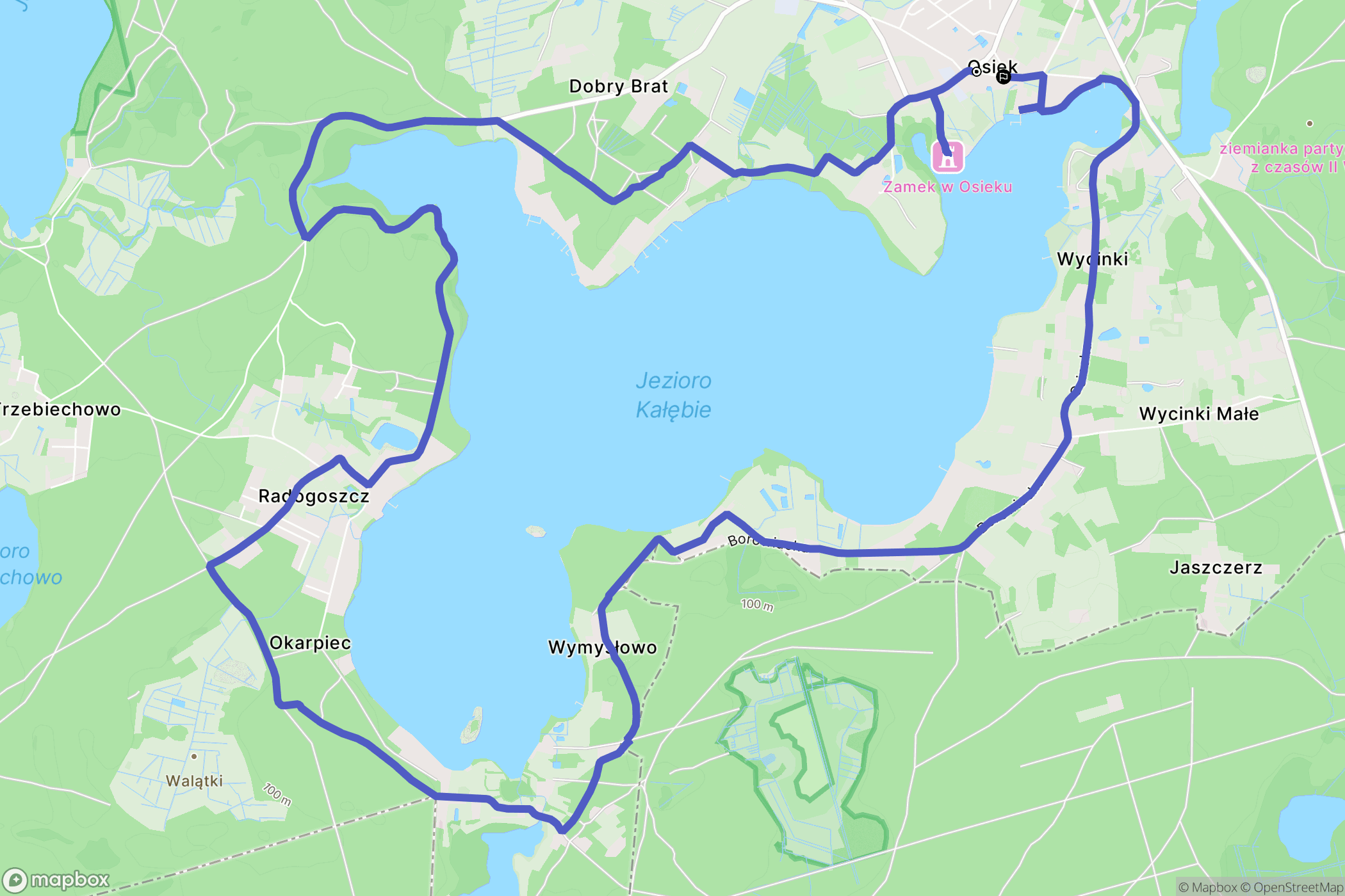 Osiek: mapa trasy - Poland