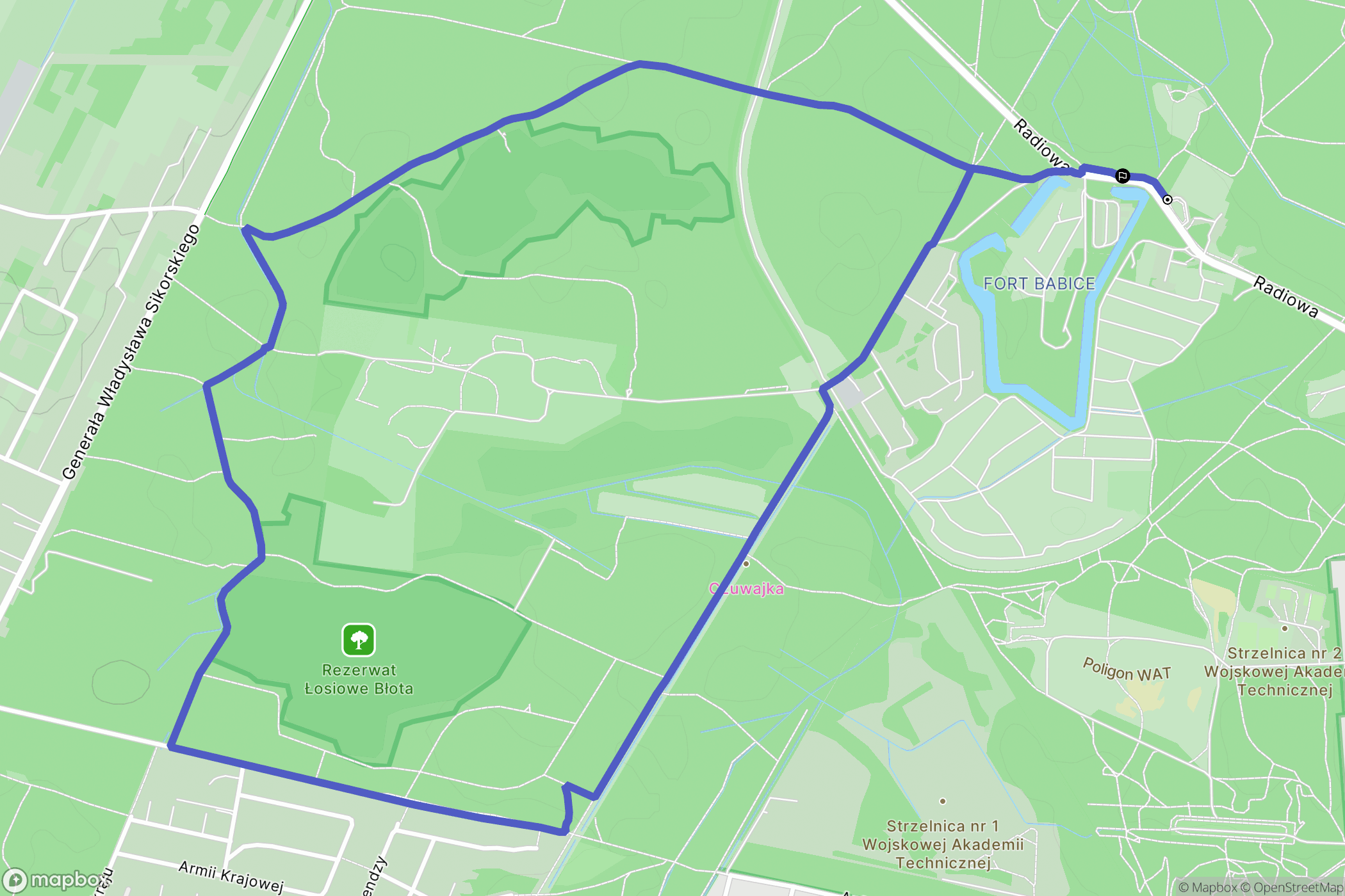 Warszawa: mapa trasy - Poland