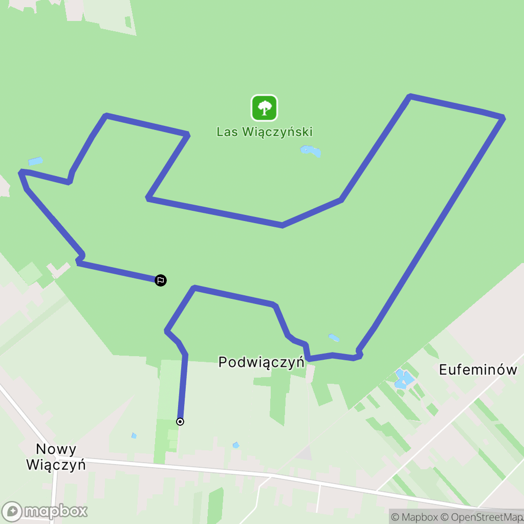 Wiączyń Dolny: mapa trasy - Poland