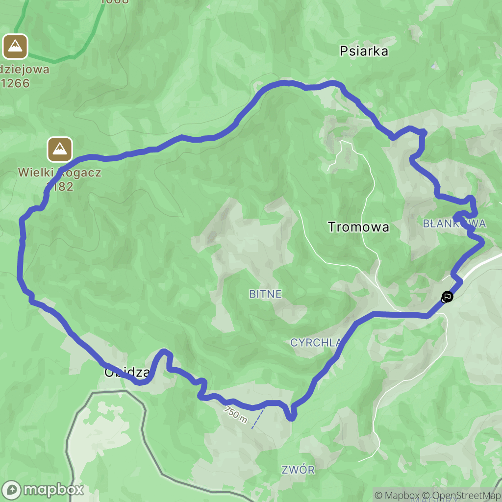 Piwniczna-Zdrój: mapa trasy - Poland