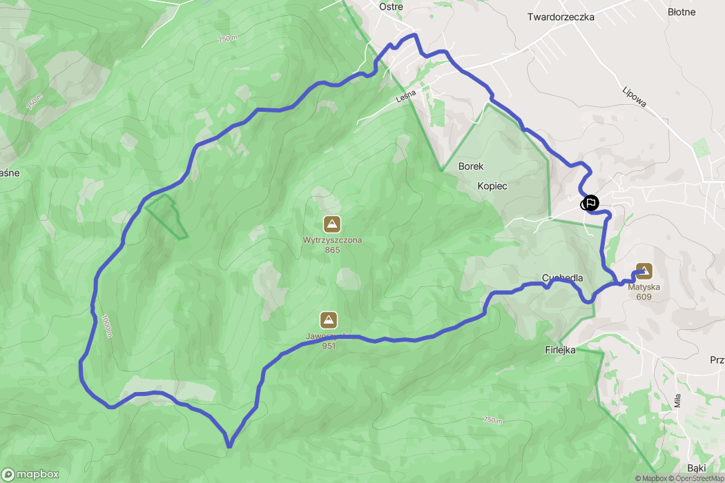 Radziechowy: mapa trasy - Poland