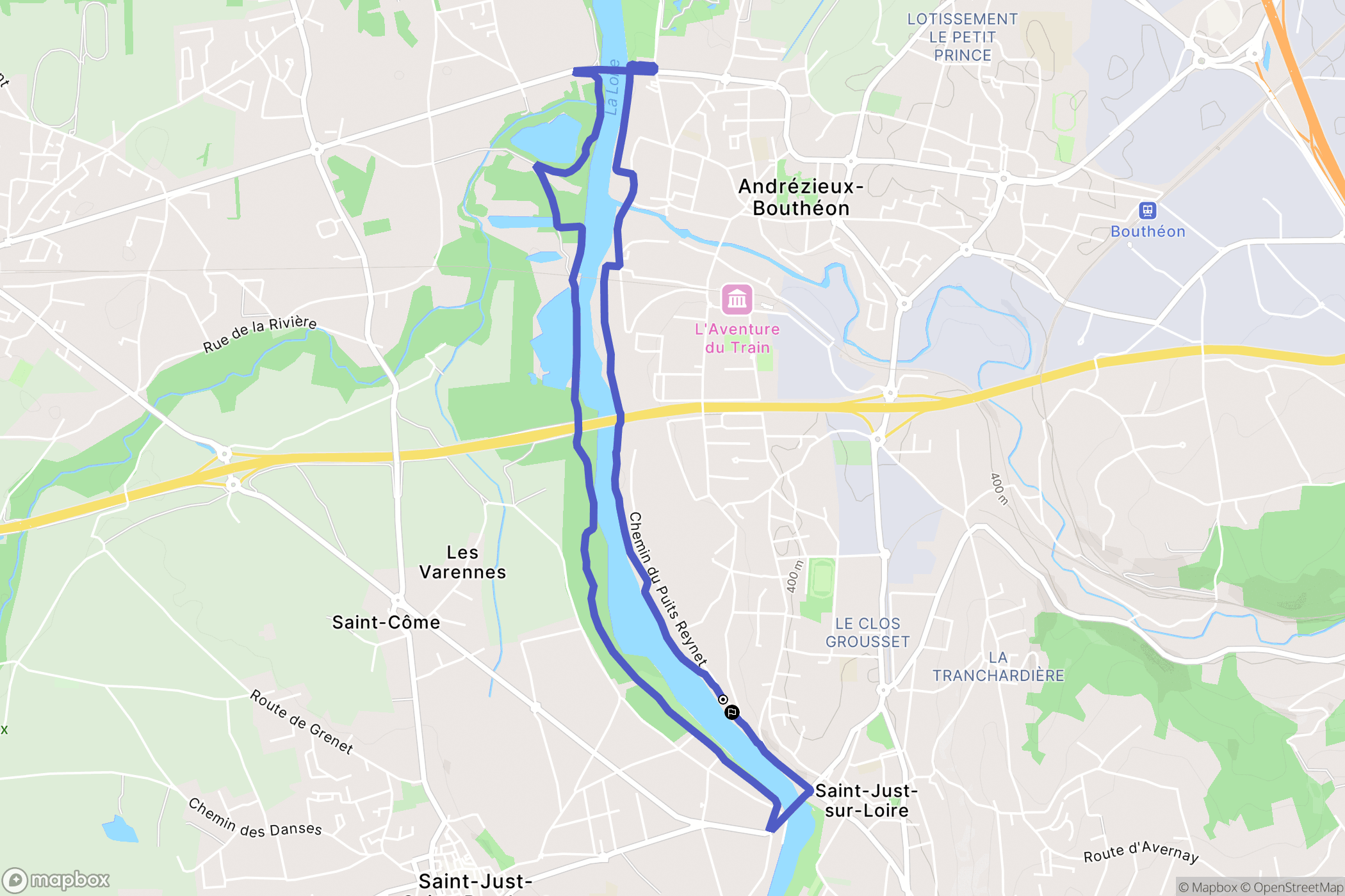 Saint-Just-Saint-Rambert : carte du parcours de randonnée - France