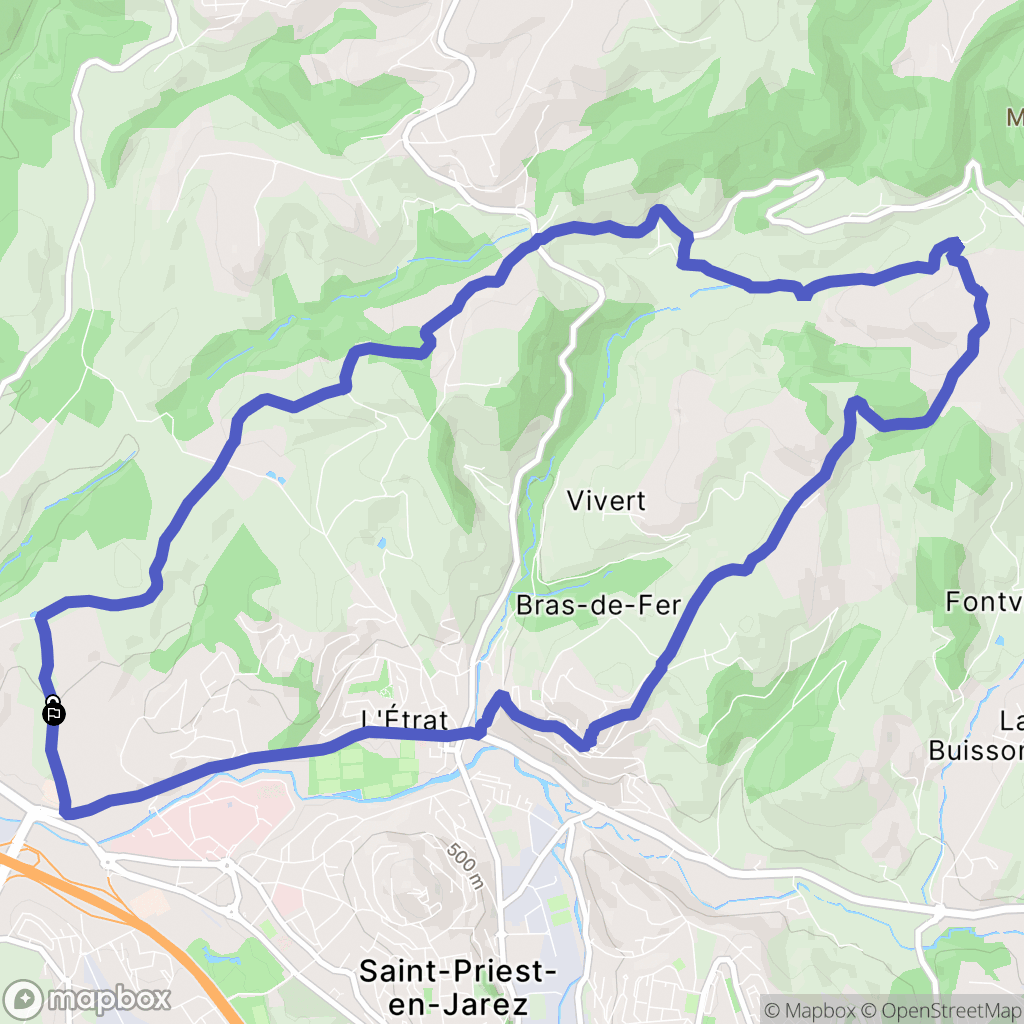 L'Etrat : carte du parcours de randonnée - France