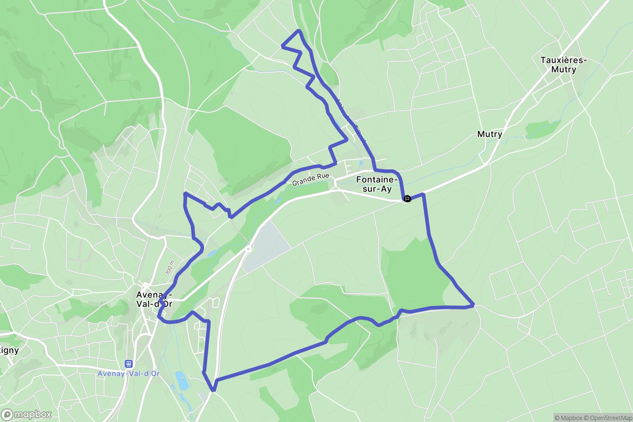 Fontaine-sur-Ay : carte du parcours de randonnée - France