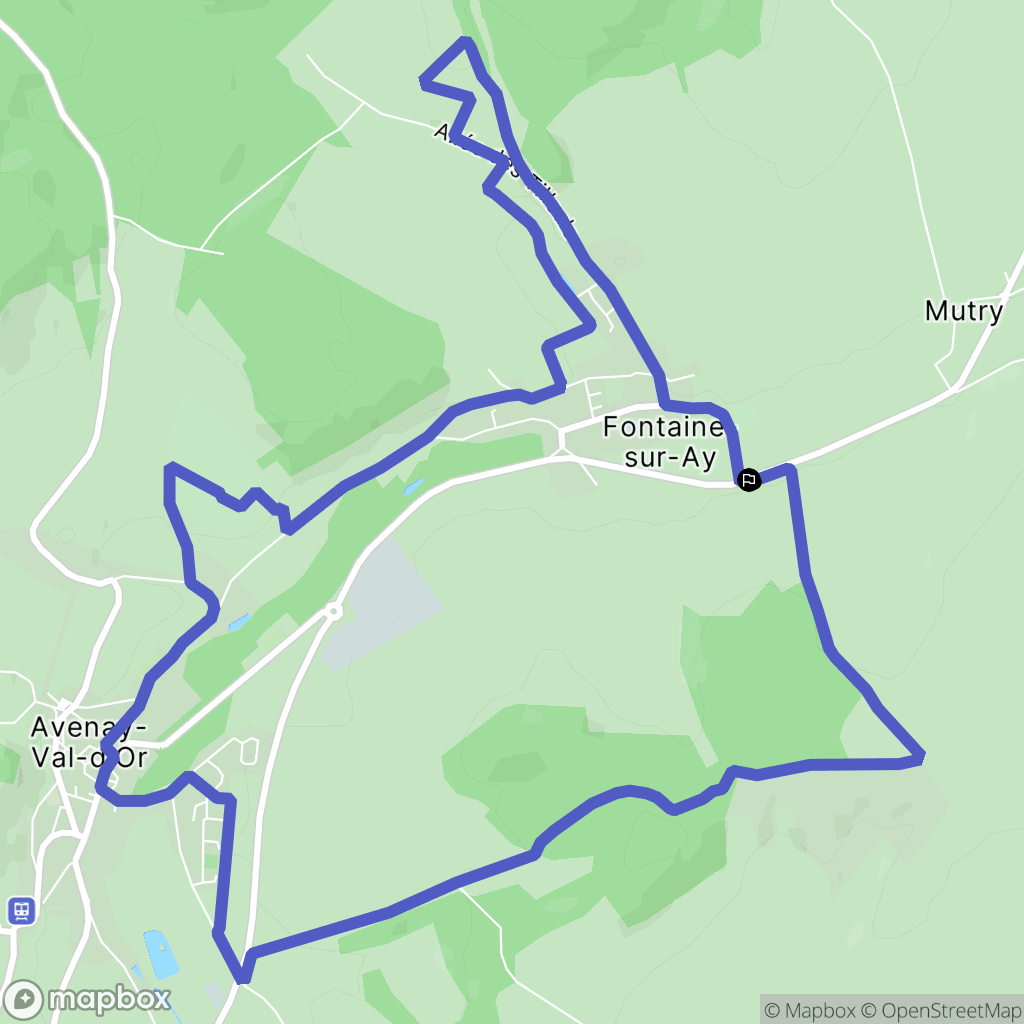 Fontaine-sur-Ay : carte du parcours de randonnée - France