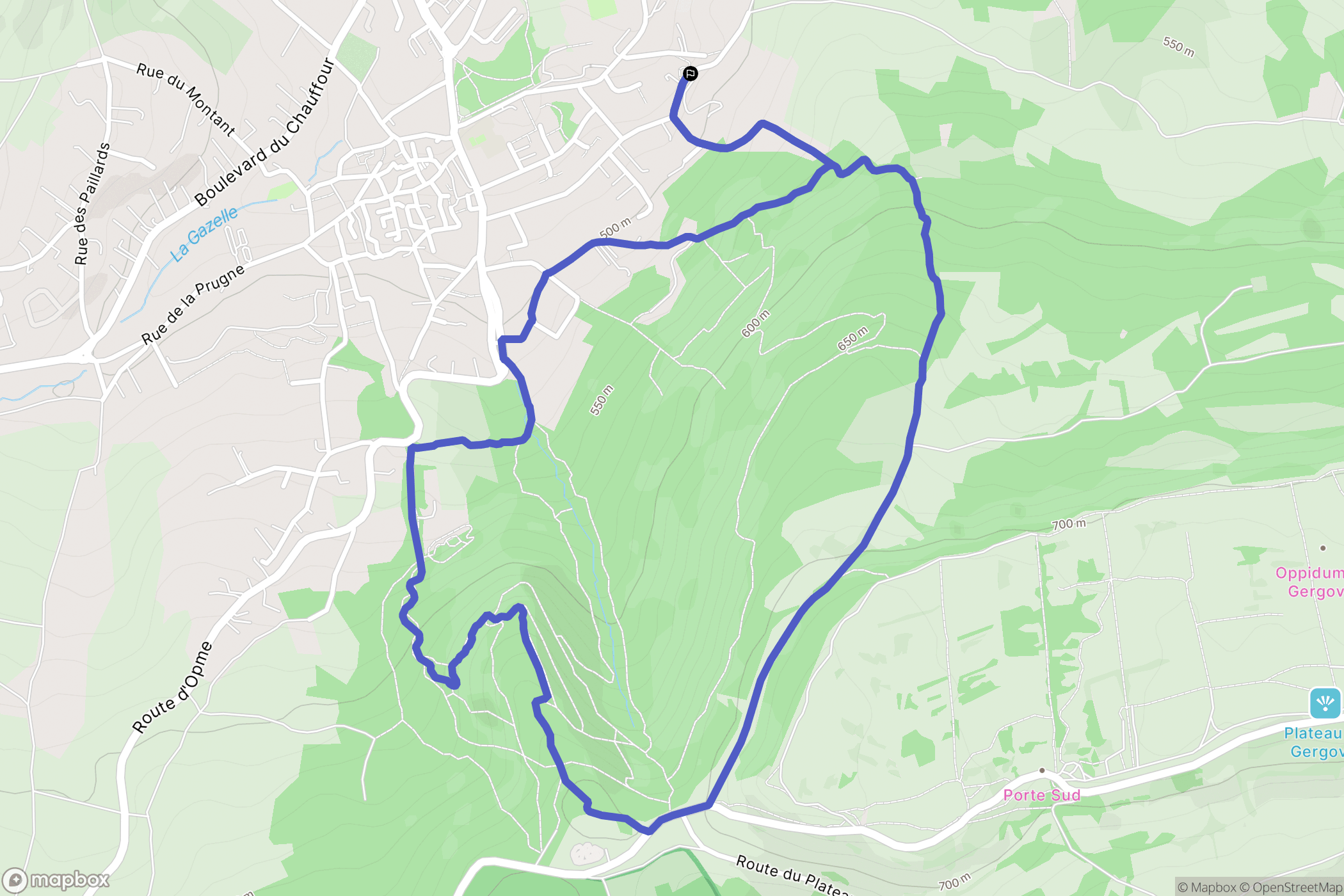 Romagnat : carte du parcours de randonnée - France