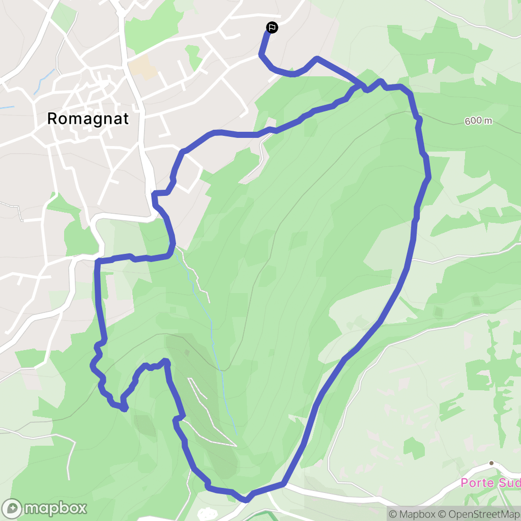 Romagnat : carte du parcours de randonnée - France