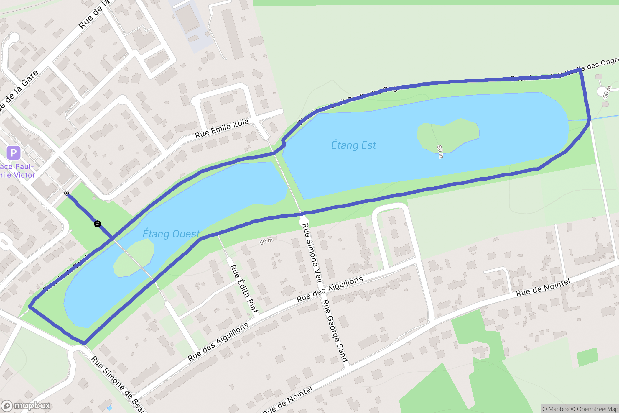 Breuil-le-Sec : carte du parcours de randonnée - France