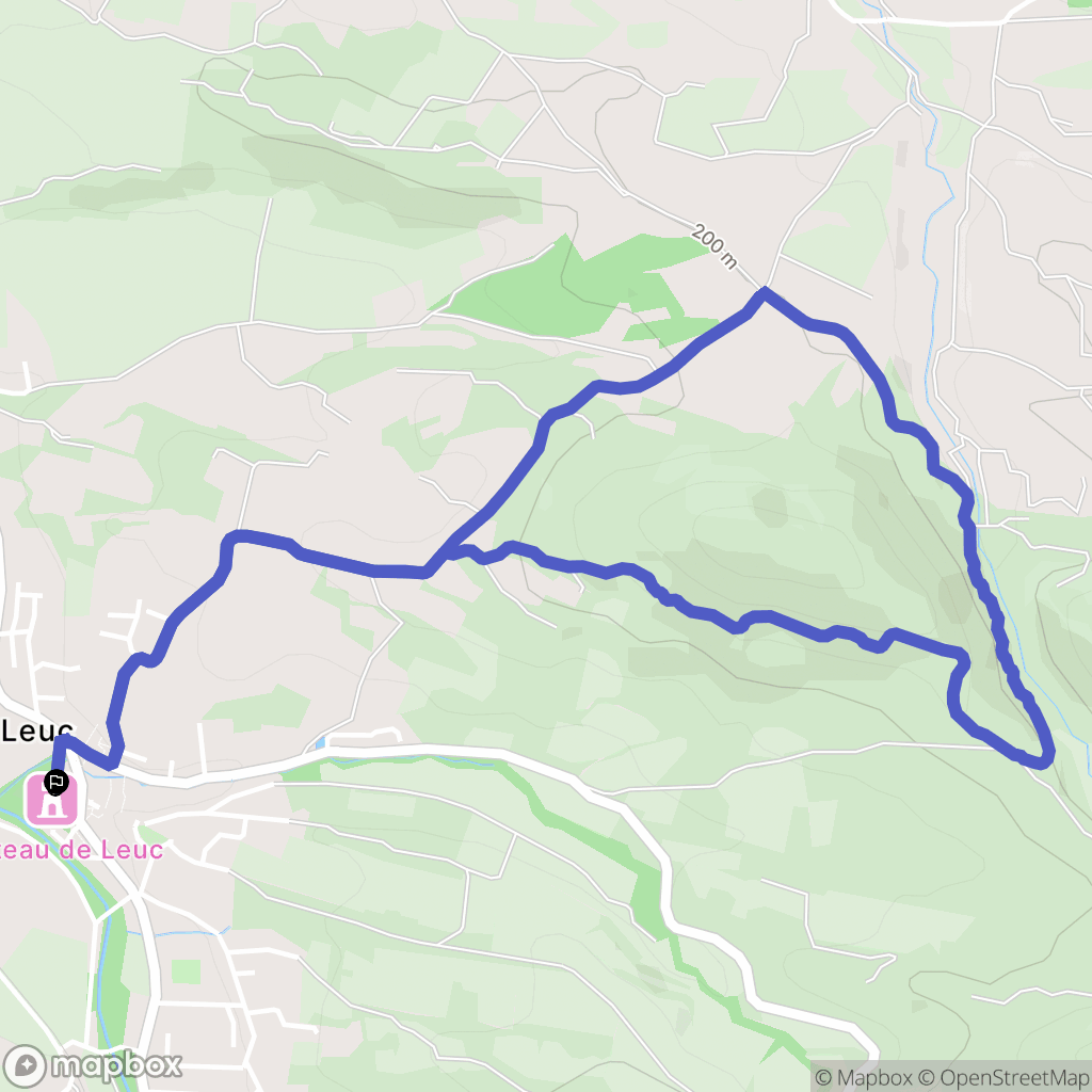 Leuc : carte du parcours de randonnée - France