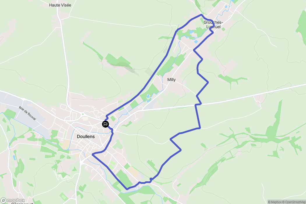 Doullens : carte du parcours de randonnée - France