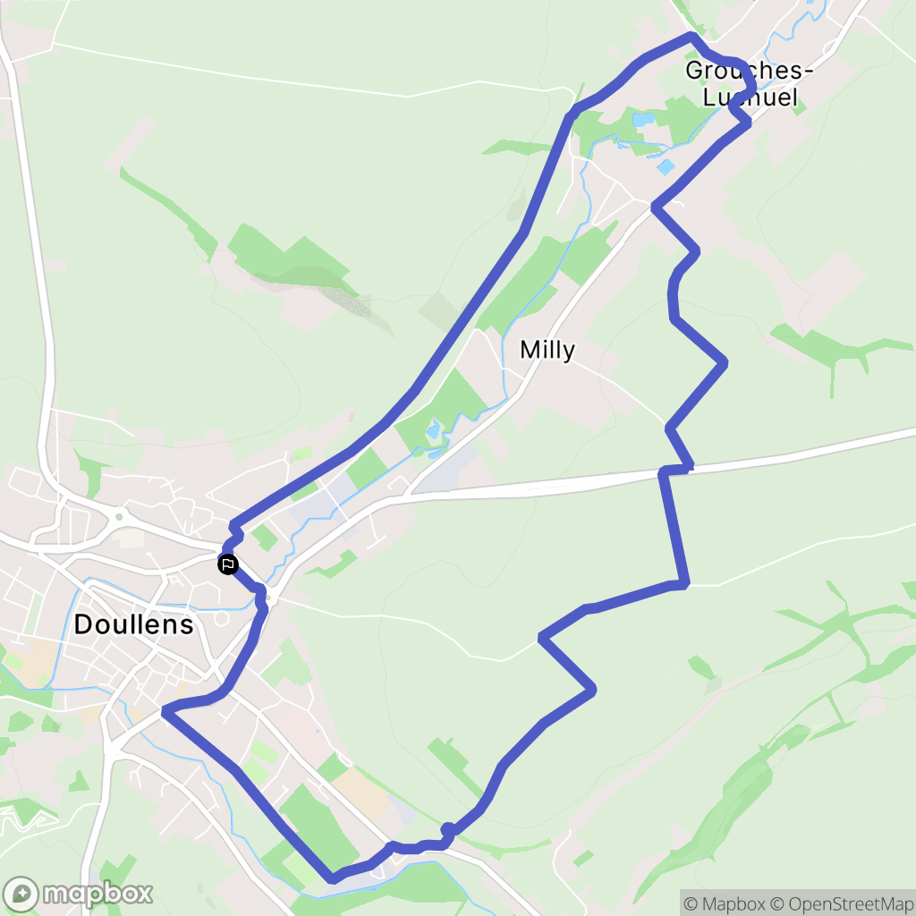 Doullens : carte du parcours de randonnée - France