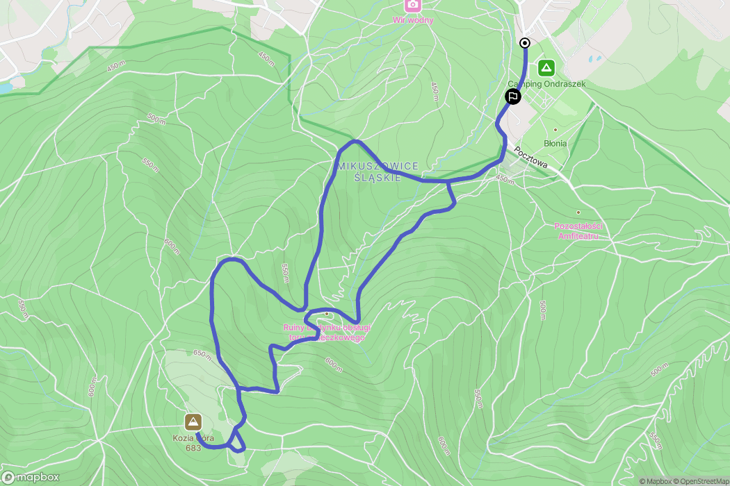 Bielsko-Biała: mapa trasy - Poland