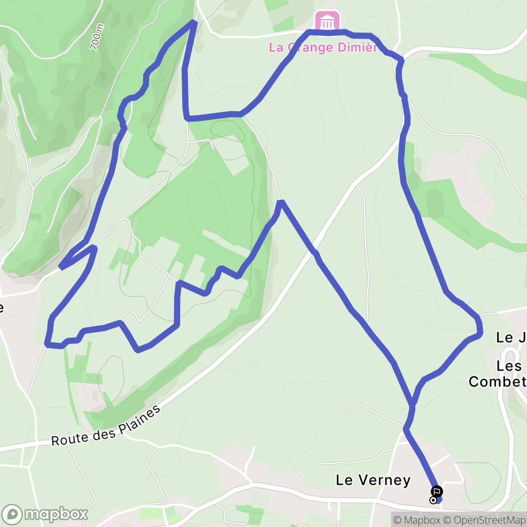 Oyeu : carte du parcours de randonnée - France