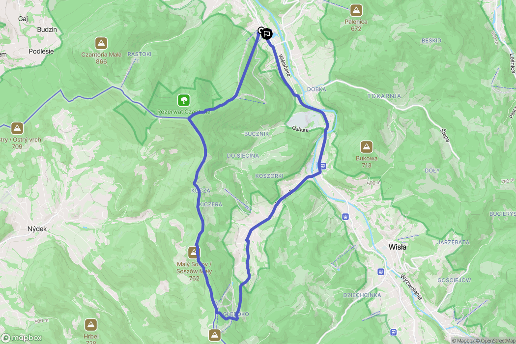 Ustroń: mapa trasy - Poland