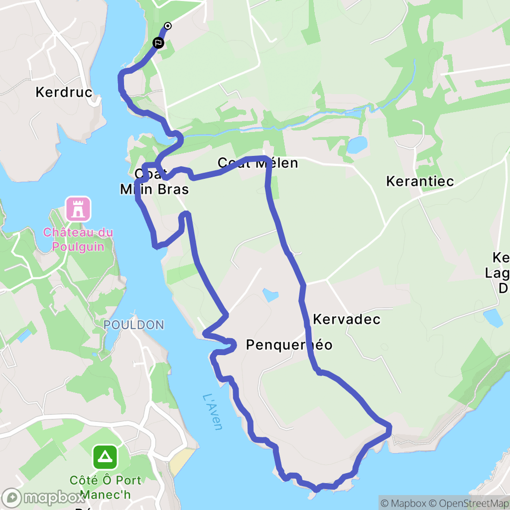 Riec-sur-Bélon : carte du parcours de randonnée - France