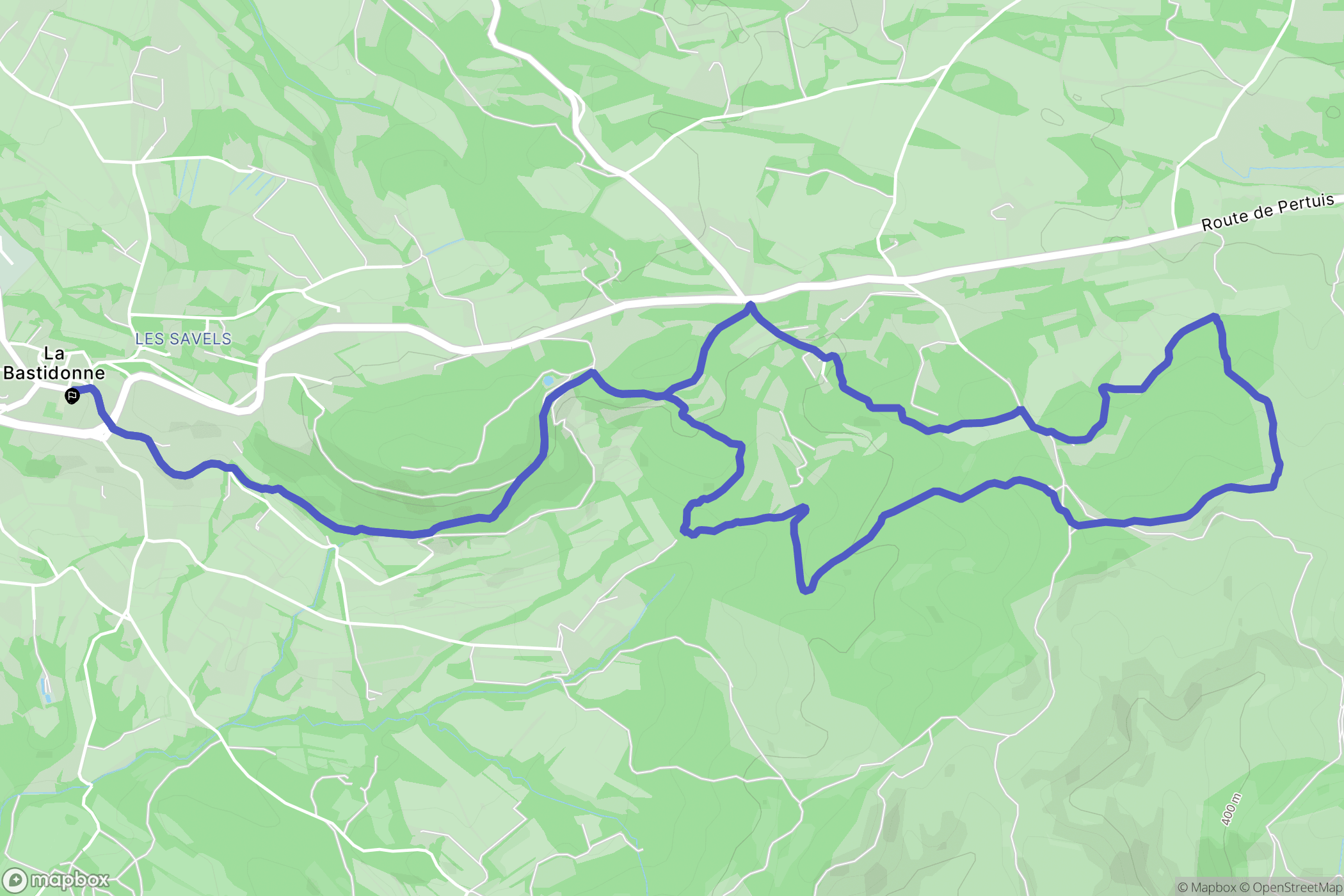 La Bastidonne : carte du parcours de randonnée - France