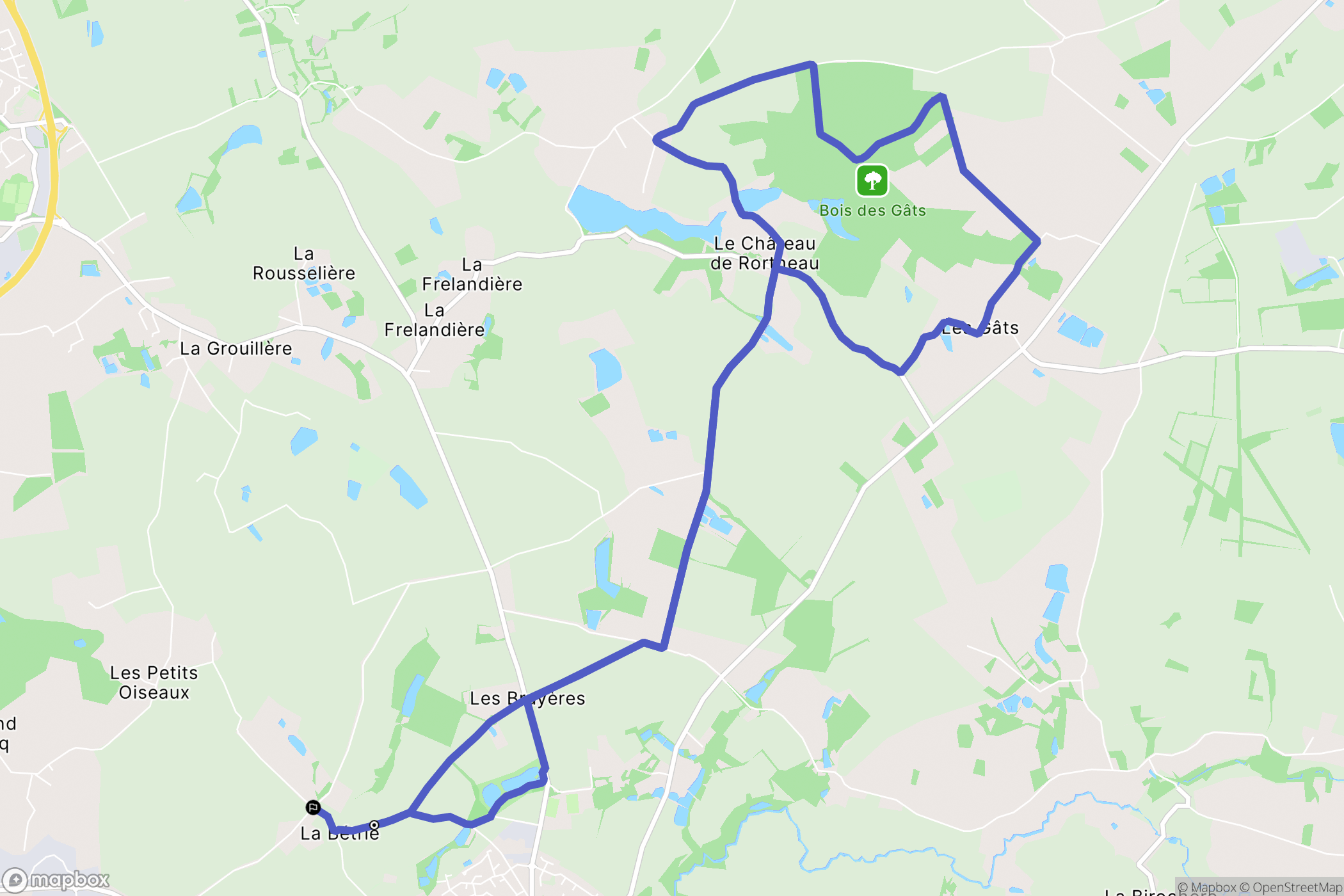 Dompierre-sur-Yon : carte du parcours de randonnée - France