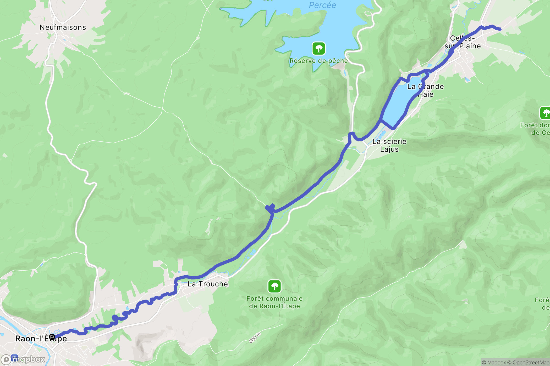 Raon-l'Étape : carte du parcours de randonnée - France