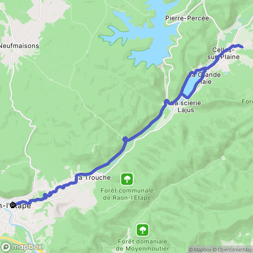 Raon-l'Étape : carte du parcours de randonnée - France