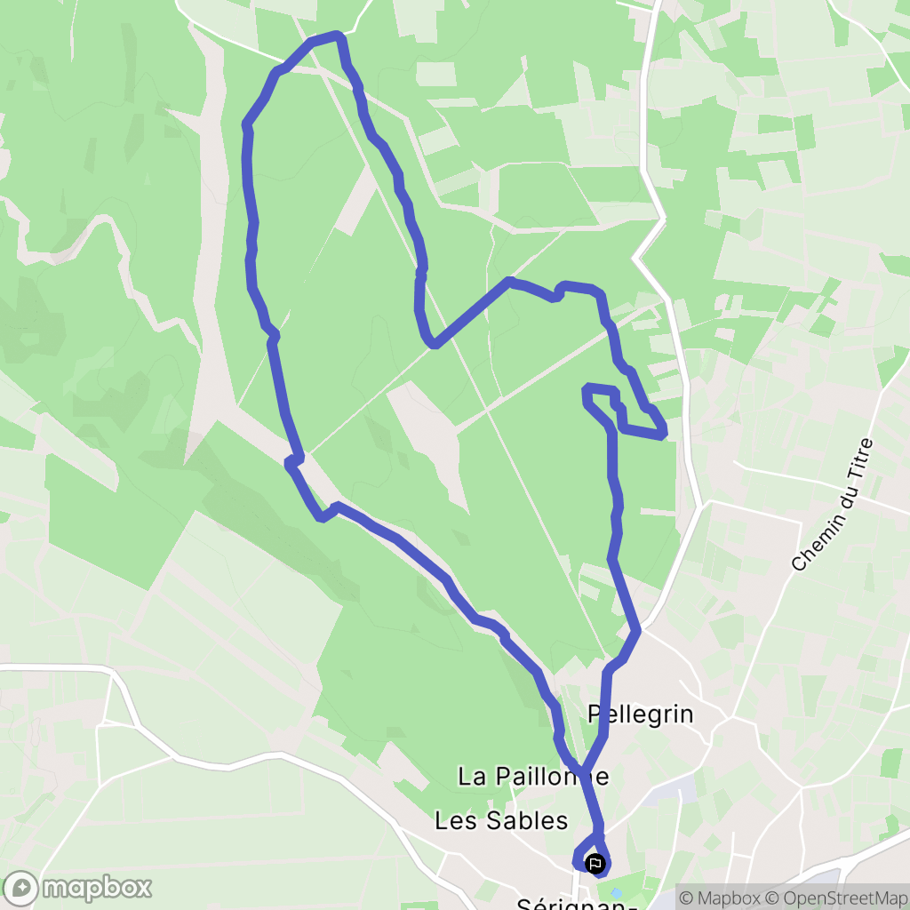 Sérignan-du-Comtat : carte du parcours de randonnée - France