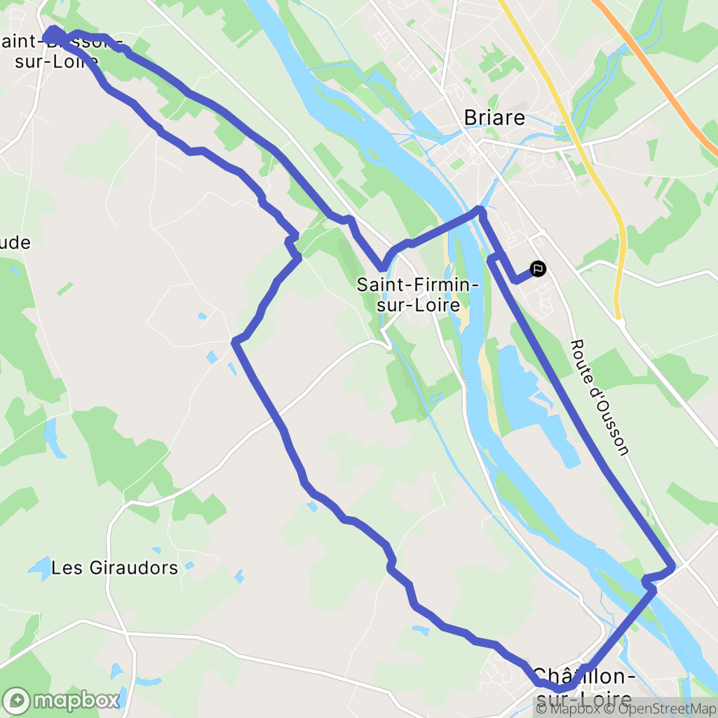 Briare : carte du parcours de randonnée - France