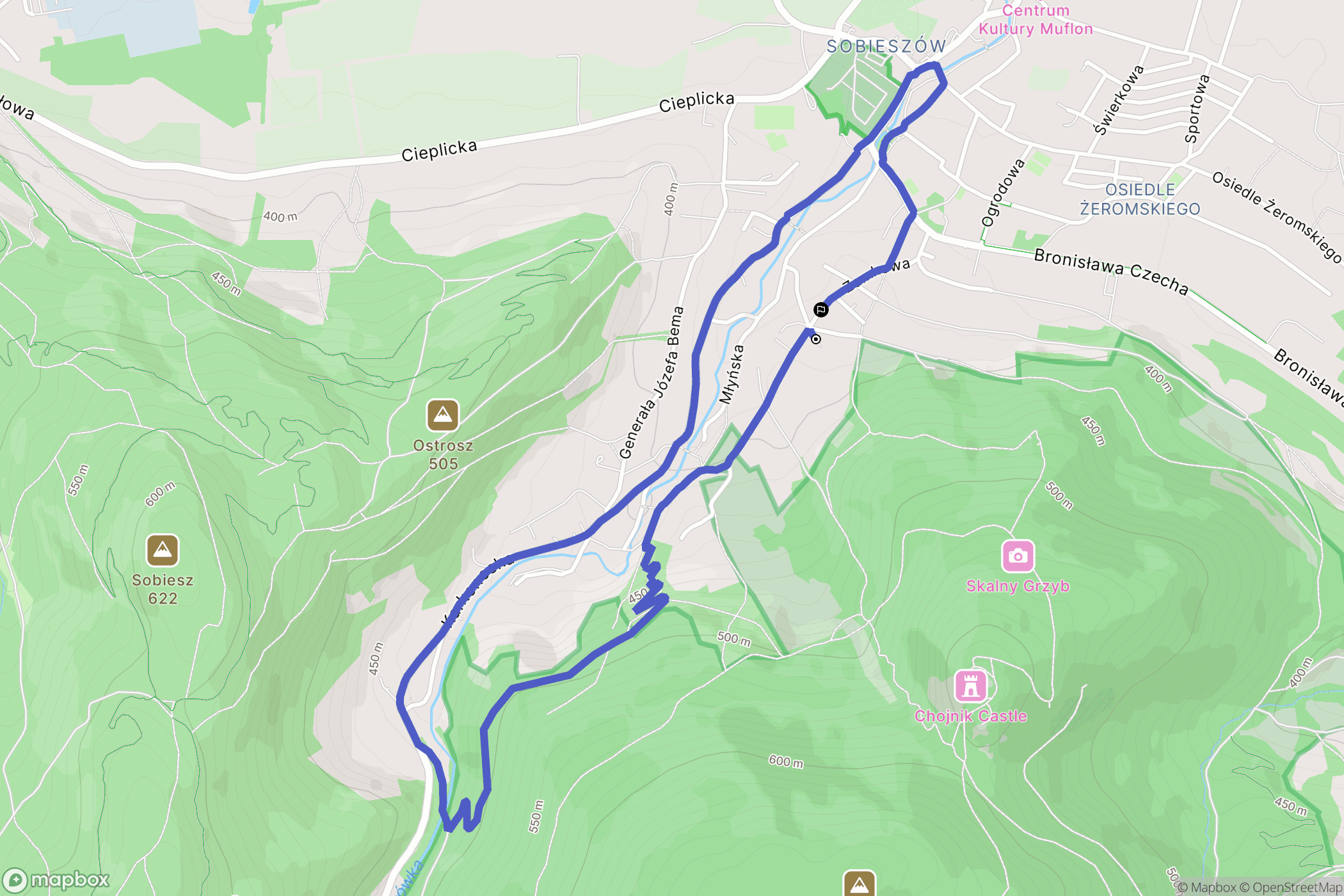 Jelenia Góra: mapa trasy - Poland