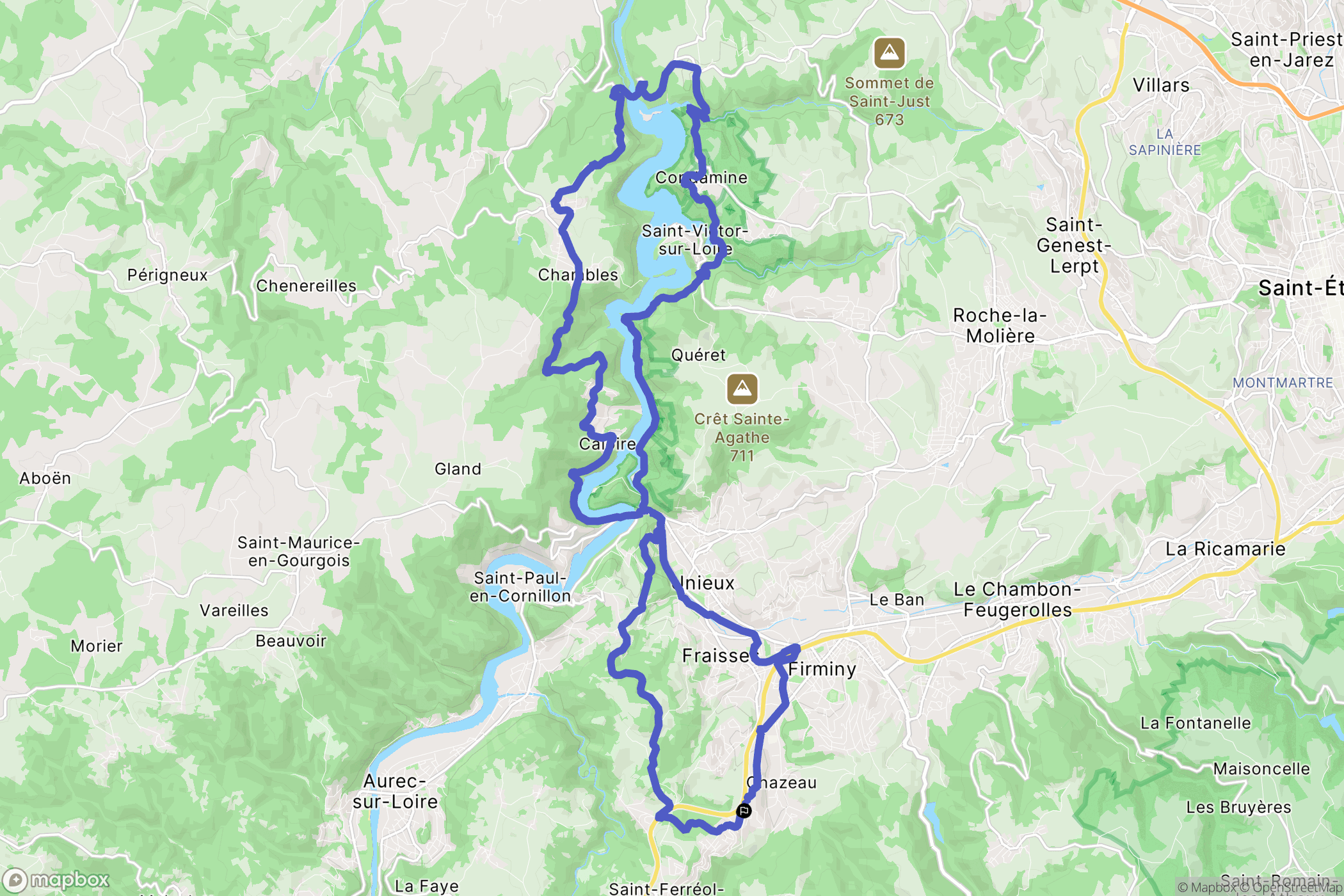 Saint-Ferréol-d'Auroure : carte du parcours de randonnée - France