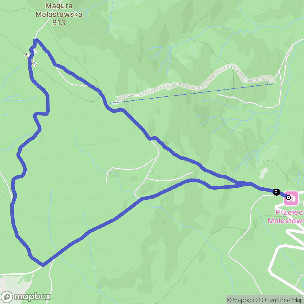 Małastów: mapa trasy - Poland