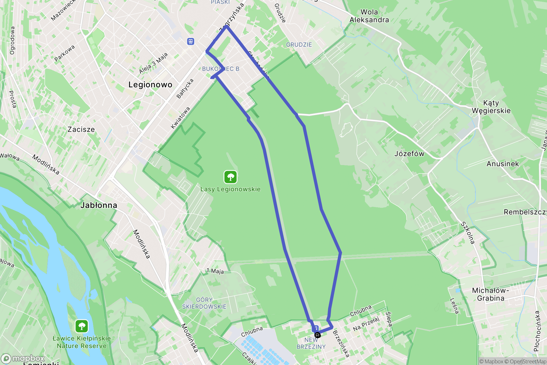 Warszawa: mapa trasy - Poland